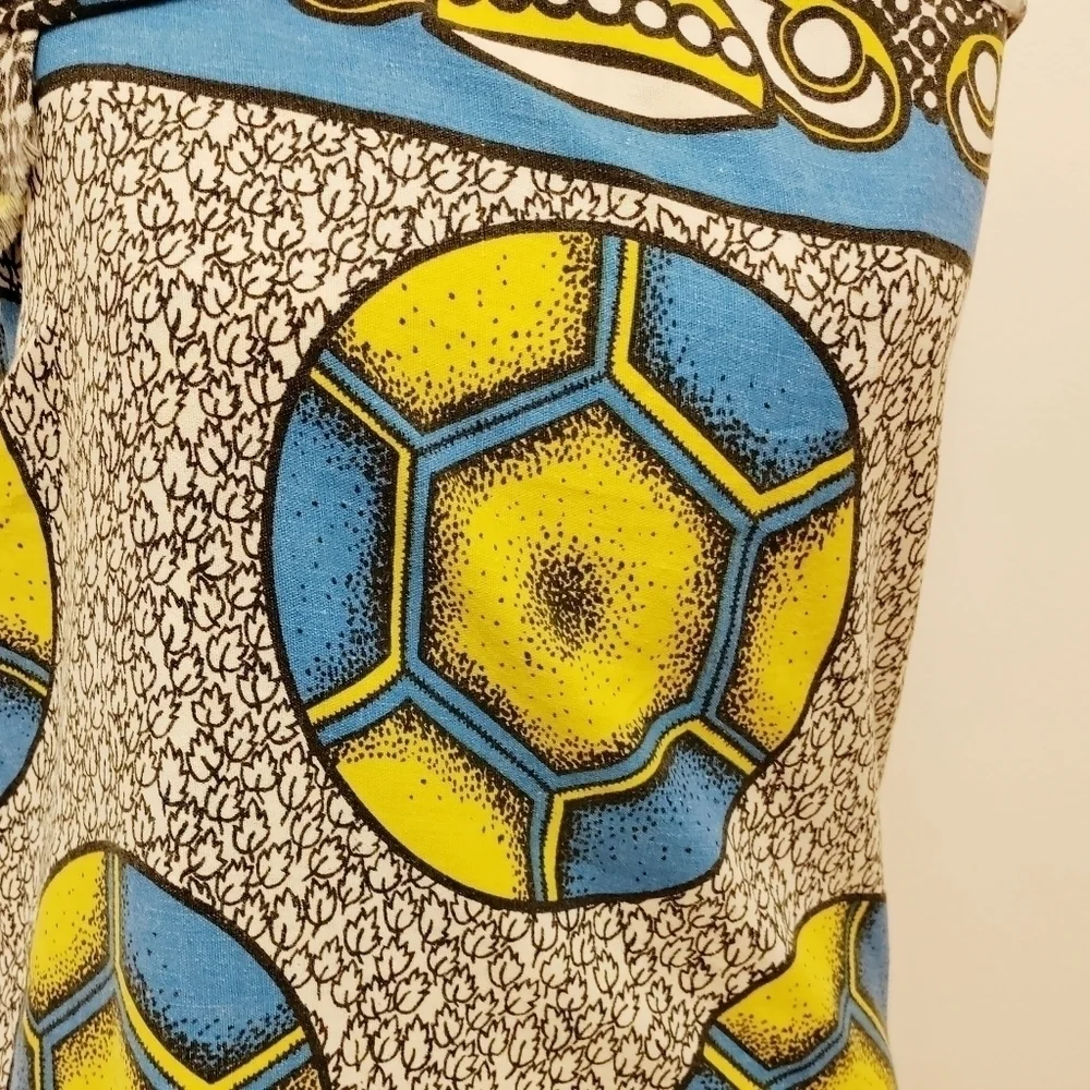 VINTAGE African Masai Soccer Scarf Kenya Katenge Cotton Fabric Wrap Towel